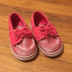 Baby Sperry Top-Sider Velcro Glitter Pink